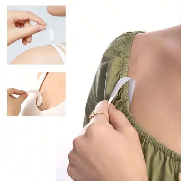 Gentle And Strong Double-Sided Adhesive Tape: All-Day Strength For Clothing & Fabrics - Transparent Clear Color