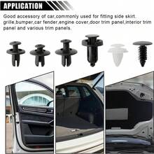 100PCS Plastic Car Body Trim Clips, Universal Car Bumper Clips, Rivets Fasteners Push Retainer Kit, Auto Push Pin Rivets Set With Storage Box - 黑與白 - 查看 3
