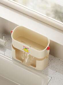 1pc Kitchen Dish Draining Rack, Sponge And Cloth Holder, Large Capacity Sink Organizer