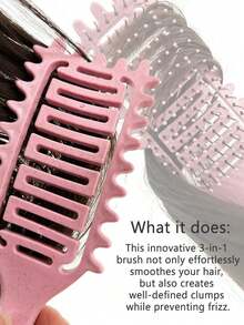 通风卷发梳，适用于卷发、波浪发和卷曲发 - 气流空心设计，可快速干燥并增强卷发，防毛躁顺发梳，干湿两用，轻巧无拉力梳，适合儿童、青少年和小女孩，非常适合旅行、居家、沙龙 - 彩色 - 查看 10