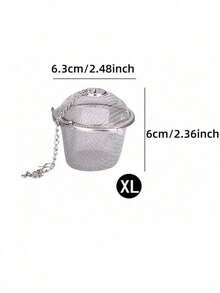 1pc Stainless Steel Tea Ball Infuser, Tea Leaf Strainer, Herb Spice Seasoning Holder, Kitchen Cooking Accessory - Multicolor - View 9