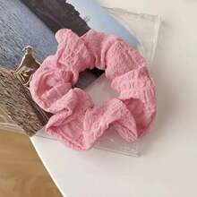 7 Stück Gänseblümchen/Sahne-Kremschnitten Scrunchies Haargummis, plissierte elastische Haarzubehör, stilvolle & vielseitige für den täglichen Gebrauch, Frühlings-/Sommer-Haargummis für Zöpfe