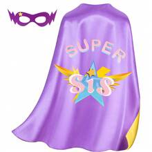 1 套超级英雄披风，适合姐妹穿着 超级英雄服装，适合万圣节派对 超级英雄披风，儿童带面具 最佳女孩生日礼物 超级英雄 儿童超级英雄披风 超级英雄玩具 超级英雄派对礼品 超级英雄派对装饰品 超级姐姐 超级姐姐披风 超级姐姐披风 超级姐姐服装 超级兄弟 超级兄弟披风 - 彩色 - 查看 2