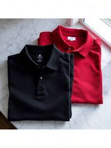 BLACK AND ROYAL Combo KIT 2 Men's Premium Slim Technological Polo Shirt - ĐEN ĐỎ - Xem 11