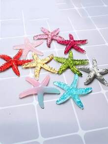 30 piezas de 1.57 pulgadas de estrella de mar de resina de colores, cabuches de estrella de mar en miniatura, decoraciones de bricolaje de respaldo plano, decoraciones festivas de pared y fiesta, decoraciones para el hogar y la habitación, accesorios para acuario, reptil barba dragón, tanque de tortuga, colores aleatorios