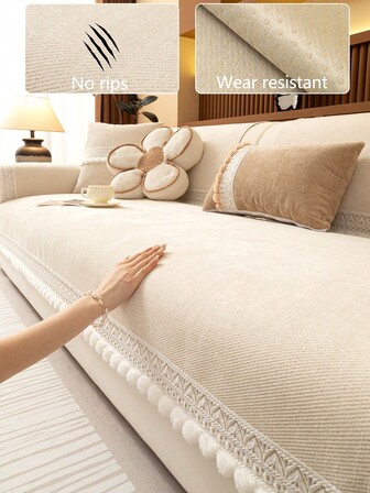 غطاء وسادة أريكة لجميع الفصول، وسادة مقعد أريكة حديثة بسيطة مانعة للانزلاق، غطاء أريكة مقاوم للغبار وقابل للغسيل، لون بيج ناعم عصري لا يبهت ولا يتساقط، حماية صديقة للحيوانات الأليفة، قابل للتعديل للأريكة الركنية والغرفة والمكتب وغرفة المعيشة، مقاعد 1/2/3/4