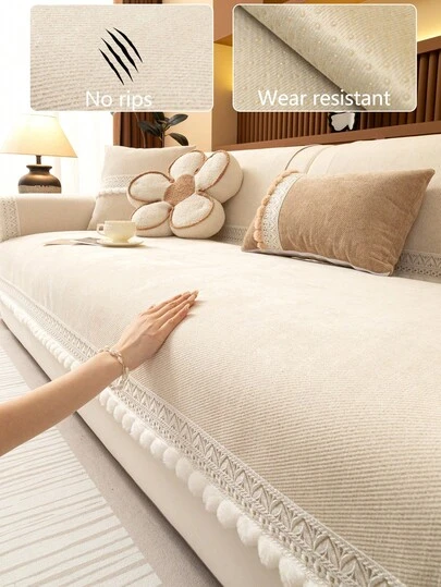 غطاء وسادة أريكة لجميع الفصول، وسادة مقعد أريكة حديثة بسيطة مانعة للانزلاق، غطاء أريكة مقاوم للغبار وقابل للغسيل، لون بيج ناعم عصري لا يبهت ولا يتساقط، حماية صديقة للحيوانات الأليفة، قابل للتعديل للأريكة الركنية والغرفة والمكتب وغرفة المعيشة، مقاعد 1/2/3/4