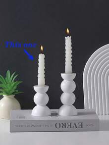 1 peça de suporte de vela escultural moderno preto ou branco – castiçal de resina alto e baixo para decoração de casa, centro de mesa, jantar romântico, presente de formatura, decoração de dormitório ou feriado - Multicolorido - Ver 9