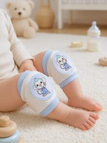 2pcs Baby Knee Pads, Toddler Crawling Knee Protector, Summer Thin Knee Guard For Infants, Anti-Skid Knee Elbow Pads For Children - Blue - View 1