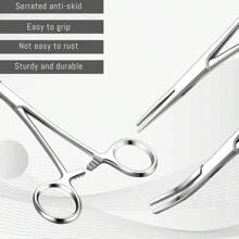 Professional Stainless Steel Fishing Pliers, Self-Locking Pliers, Suturing Piercing Pliers, Tweezers, Suitable For Removing Fish Hooks, Fixing Screws Disassembling Tool, Pet Grooming Tweezers