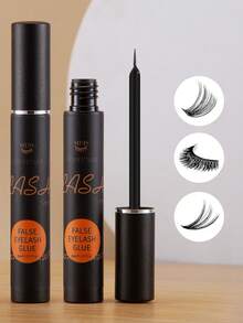 1pc 6ml Super Strong Hold Long Lasting Eyelash Glue, Waterproof & Quick Drying, Gentle & Non-Irritating Black Eyelash Adhesive, Suitable For Strip Lashes, Eyelash Extensions, Eyelash Bonding, Sensitive Eyes, DIY Lashes, Natural Look, With Brush Applicator