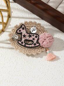1 stuk elegante handgemaakte stoffen schattige glinsterende accessoire schoolbadge broche, luxe sieradenspeld, geschikt voor dagelijks gebruik, geweldig als datingcadeau