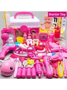 1 set 31 piezas Juego de doctor para niños - Kit de juego de roles de enfermera con estetoscopio, jeringa, caja médica de juguete, regalo perfecto para cumpleaños, días festivos, Navidad, Halloween