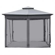 MERAX 10x12 Outdoor Gazebo Tent With Double Roofs, Patio Gazebo With Mosquito Netting, Patio Canopy For Backyard, Garden, Lawn And Deck (Grey) - 10x12-grey - View 10