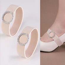 High-Heel Anti-Slip Straps – Elastic Wide Bands For Loose Shoes – No-Tie Secure Fit - Beige Star Diamond 1.5 - View 3