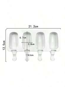 1pc-4 Grids + 50 Sticks Make Your Own Cold Drinks: High-Quality Reusable Silicone Ice Cream And Popsicle Molds - Easily Make Delicious Homemade Ice Cream Sticks And Popsicles, Enjoy Summer Fun - Multicolor - View 3