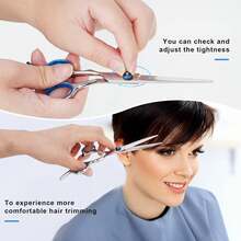 Hair Cutting Scissors And Thinning Shears, 6.5in Professional Stainless Steel Barber Scissors With Blades, Ergonomic Hairdressing Scissors Men Women Kids And Pets Hair - 1 - View 3