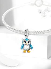 1 Stück 925 Sterling Silber modische Eule Perle passend für Frauen Armreifen, Armspangen DIY Schmuckherstellung und alltägliches Outfit, Schmuckdekoration für Mädchen