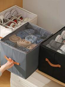 1pc Large Fabric Shoe Box With Lid, Waterproof Dustproof Foldable Multipurpose Design, Suitable For Home, School, Dorm Closet, Dust-Proof Moisture-Proof, Washable, Versatile Use - Multicolor - View 13