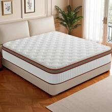 Matelas 140x200 cm - Épaisseur 25 cm - Ressorts ensachés - Mousse à mémoire de forme - Latex très épais - Confort ferme - 10 zones