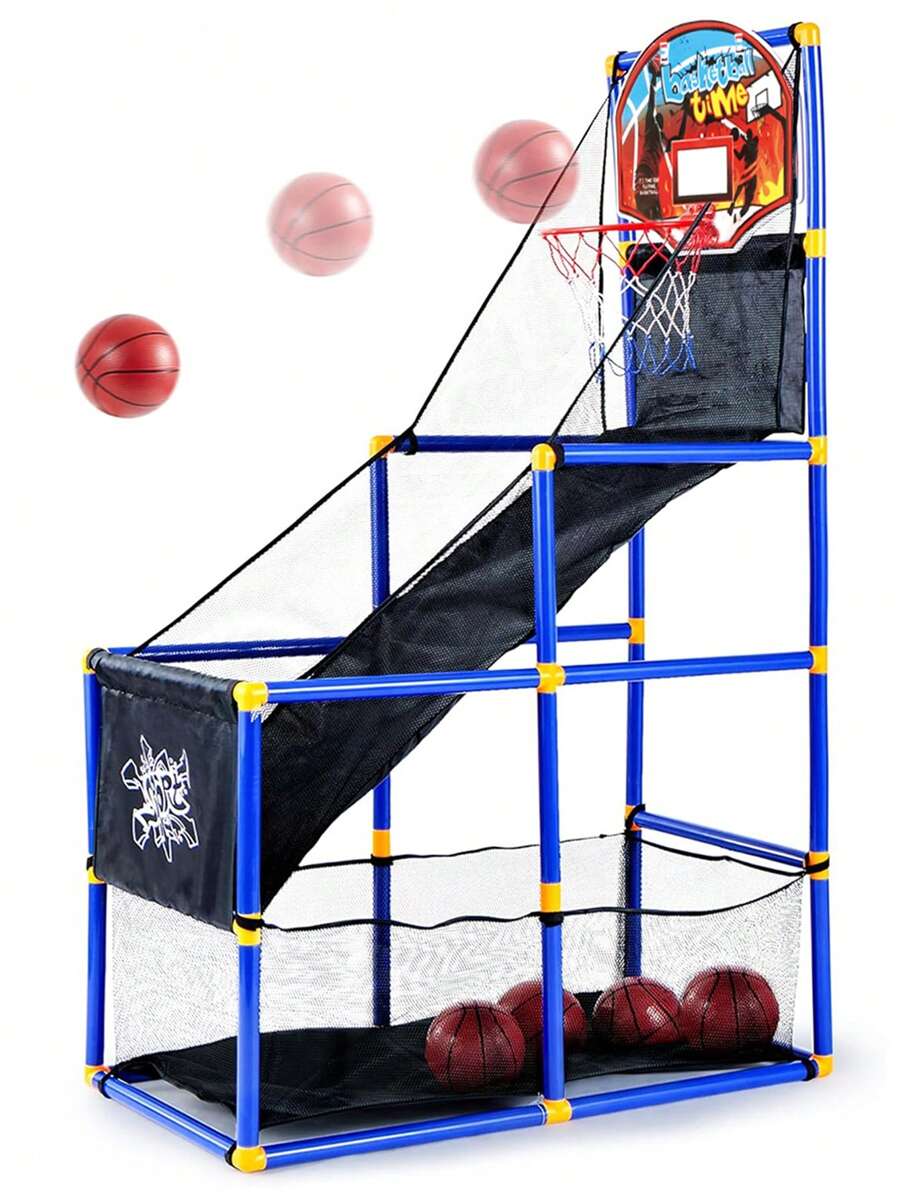 A Set Of Children's Basketball Set Arcade Game, Children's Shooting Machine,There Are Two Balls And An Air Pump,Shooting Game For Boys And Girls,Indoor And Outdoor Toy Basketball Shooting System, Suitable For Children, Birthday Gift,Christmas Carnival, Backyard Party Gifts,Classroom Entertainment