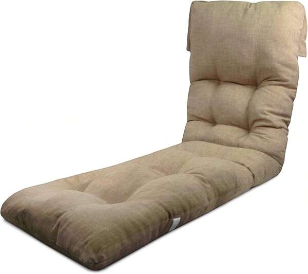 TIENDA EURASIA Cojin Tumbona Exterior, 50% Algodón y 50% Poliéster, 180x50x12 cm, Funda de Loneta-Beige. Entrega 24/48h a España Peninsular