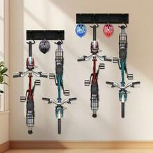 Bike Rack Wall Mounted, 4 Bicycles + 3 Helmets, Space Saving Vertical Bike Rack, Garage Bike Hangers, Indoor Cycle Stands Storage Holder For Road Bikes - 4 Bicycles + 3 Helmets - View 5