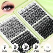 Lashes Kit - Reusable Lashes  Kit With 624 PCS Wispy Lash  And 44 Pcs Bottom Lash And Tweezers & Bond&Seal & Remover, Natural DIY Lash  For Beginners - Black - View 4