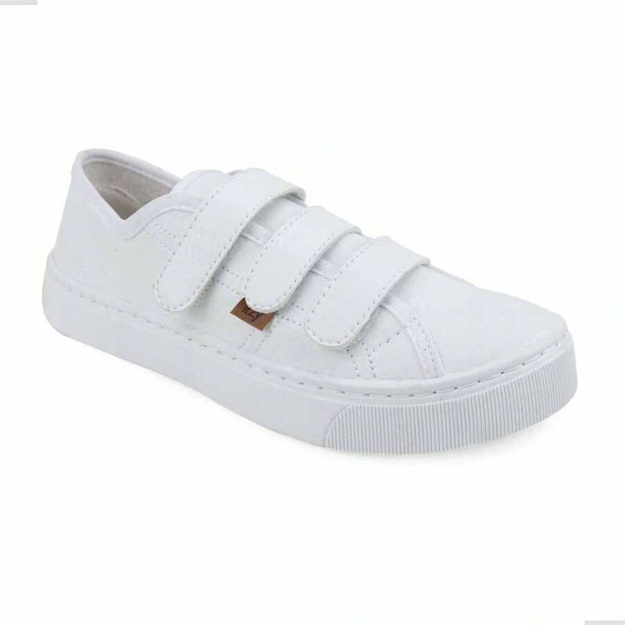 Tênis Feminino Slip On Confortável Calce Fácil Com - Branco - Visão 1