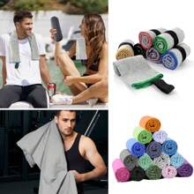 1 pezzo Asciugamano da viaggio in microfibre super morbide e ad asciugatura rapida di colore blu navy con custodia in EVA, design compatto, adatto per campeggio all'aperto, sport, spiaggia, fitness, zaino, trekking e yoga, essenziale da spiaggia ultraassorbente e leggero, torna a scuola