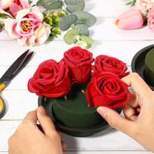 1/6/10pcs Round Flower Foam Round Flower Mud Green Floral Foam Green Circle Floral Mud, Wet Floral Foam Round Flower Arrangement Kit, For Succulent Plant, Bouquets, Home, Wedding, Party, Hotel And Florist, Christmas Valentine's Day Gifts DIY Fresh And Artificial Flower Artificial Plant Floral Arrangement Florist Foam Decoration