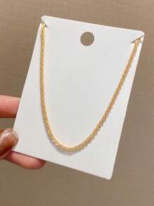 Tkool 1 pieza Collar minimalista y elegante de oruga dorada de moda, accesorio de cadena de clavícula brillante y elegante para mujeres