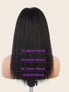 Yaki 直发 13x4 透明蕾丝假发 真人发和合成发 预拔巴西发 自然色 150% 密度