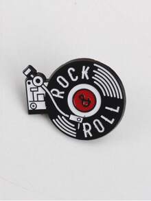 1 件酷炫黑胶唱片主题胸针、复古音乐黑胶唱片别针、时尚黑胶唱片灵感胸针，采用酷炫复古音乐主题的设计，非常适合音乐爱好者，尤其是那些欣赏黑胶唱片文化并寻求个性化配饰的人，它为学校的装备背包增添了复古而时尚的氛围