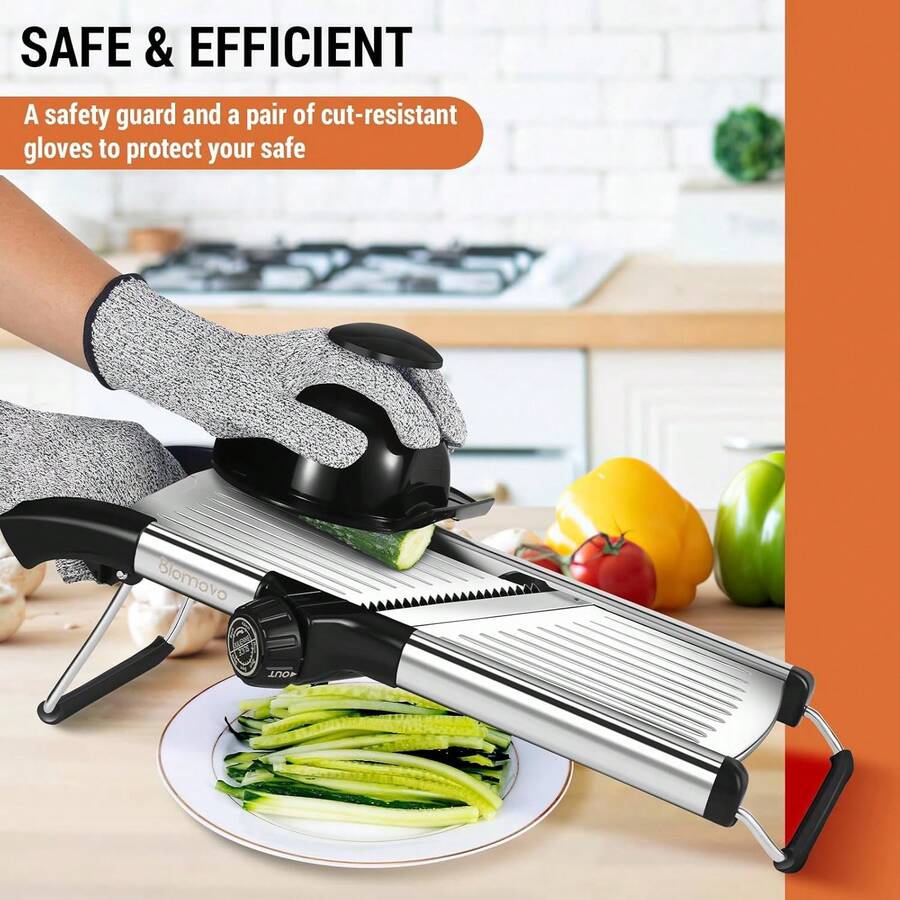 Professional Mandoline - Versatile Slicer With Adjustable Straight, Waffle, And Julienne Blades, Extra-Wide Stainless Steel Deck, Hand Guard, Non-Skid Feet, And Space-Saving Design - 1 Sentence - View 1