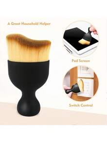 1pc Nail Cleaning Brush, Manicure Dust Brush, Makeup Powder Brush, Nail/Beauty Tool - Multicolor - View 3