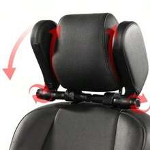 Almofada de Assento Triaxial Ajustável Para Carro - Apoio de Cabeça Giratório 180° Para Conforto de Bebê e Crianças - Preto - Visão 2