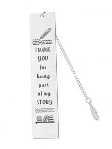1pc New Book Design Stainless Steel Bookmark, Suitable As Teacher's Day, Graduation Season Gift For Teachers And Students Bag Charms Car Accessories Friend Sister Gift Ideas