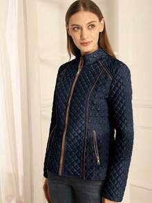 Giolshon Women's Casual Hooded Down Jacket, With Pockets, Lightweight Quilted Coat, Suitable For Spring, Autumn And Winter Daily Wear