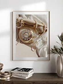 1 pieza Obra de arte de pared dorada y beige, impresión en lienzo, pósteres de arte de moda de lujo, decoración de arte moderno de pared, decoración para sala de estar, dormitorio, oficina y hogar, sin marco