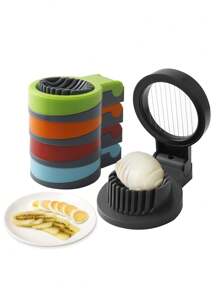 1 pieza de Rebanador de huevos multifuncional, cortador de huevos, rebanador de fresas, apto para huevos hervidos, frutas y verduras, accesorio de cocina, disponible en varios colores