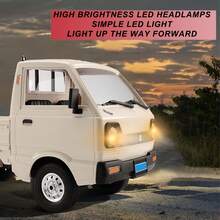 Camión RC todoterreno 1:16 con control remoto 2.4GHz y luces LED, coche RC con puertas y baúl abribles, y efecto realista de vehículo todoterreno, perfecto como regalo para adultos y niños - Blanco - Ver 8