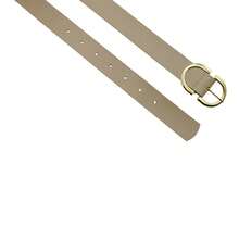 Kit 2 Women's Belt 2D Double Inverted Round Buckle Current Fashion Winter Summer 96040K2 - 米色和白色 - 查看 6