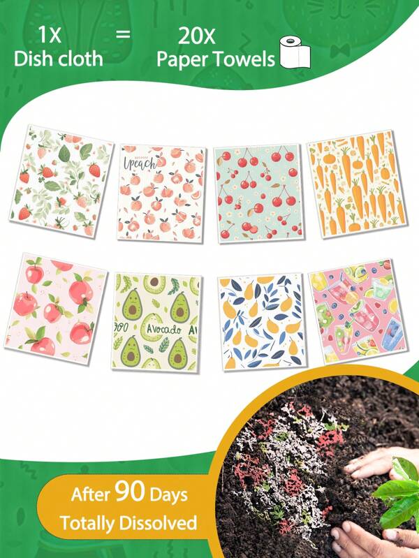 1/2/6/4/8 Stücke Schwedische Küchen-Geschirrhandtücher - wiederverwendbar & waschbar Reinigungstücher, ultra-saugfähige und schnell-trocknende Handtücher für Geschirr und Hände, aus Holzzellstoff, Mehrzweck-Haushaltsreinigung für Küche, Bad und Wohnzimmer