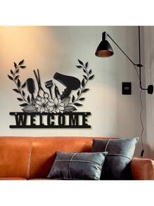 1PC 26x20cm/35x27cm/50x38.4cm Hair Salon Metal Wall Art, Hair Stylish Sign Home Decor - Beauty Studio Metal Sign, Hair Salon Wall Art Decor