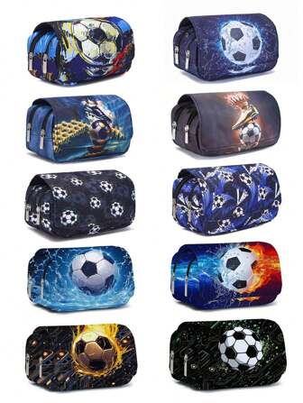 Pencil Case For Boys And Girls, Double-Sided Pattern Pencil Case, Large Storage Wallet Card Case,Compartment Pencil Case For School Students , Back To School Gifts