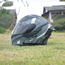 Orz 169B-Motorcycle Helmet, Men's And Women's Flip Face Helmet, Dual Mirror Motorcycle Helmet, Four Season Color Tail Wing