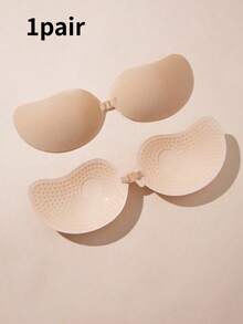 1 par de copas adhesivas para sujetar el sostén, de forma clásica y color piel - Albaricoque - Ver 3