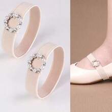 High-Heel Anti-Slip Straps – Elastic Wide Bands For Loose Shoes – No-Tie Secure Fit - Beige Star Diamond 1.5 - View 5