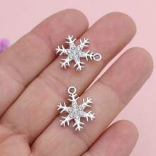 10pcs Gold Color Snowflake Christmas Charm For Jewelry Making Necklace Earrings Bracelet Accessories DIY - Snowflake - View 3